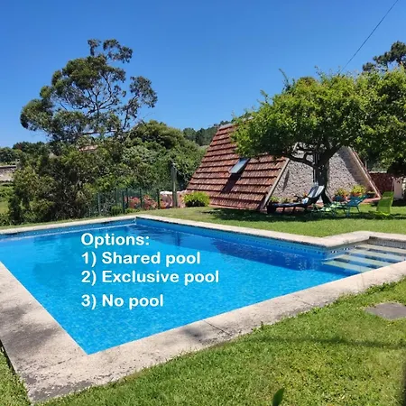 Cabana Con Piscina Baiona Buitenkant foto